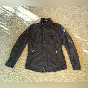 Men’s MONCLER Black Windbreaker Sport Jacket Logo Emblem Bomber Ski Outdoor